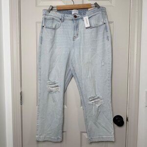 Lane Bryant Womens‎ Jeans 14 Short Mid-Rise Slim Straight Ankle Flex Waistband